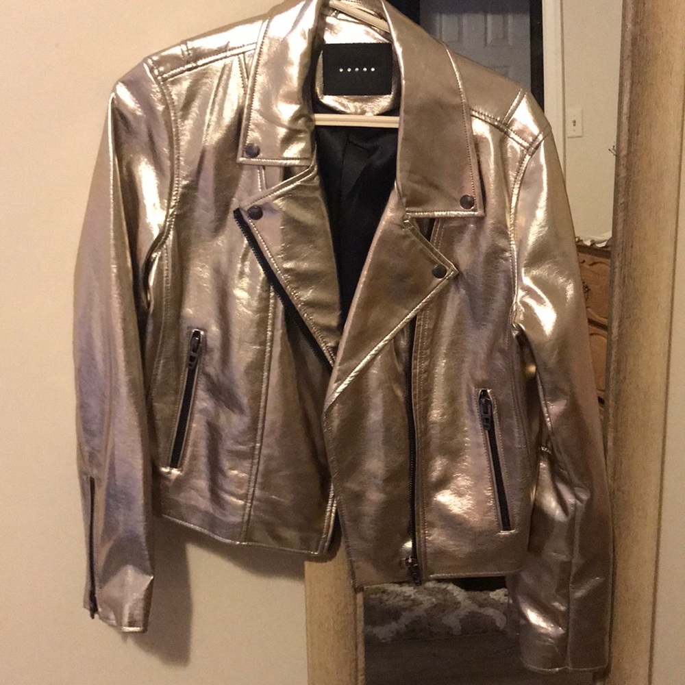 Gold leather jacket